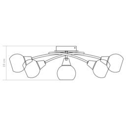 Berkfield Home Ceiling Lamp with Ceramic Shades for 5 E14 Bulbs White Bowl - thumbnail 9