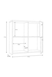 FWStyle 4 Door Storage Cabinet Sonoma Oak & Matt White in Brown - thumbnail 6