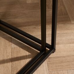 OHS Manhattan Set of 2 Square Nest of Tables Modern End Side Coffee Table in Light Oak - thumbnail 4