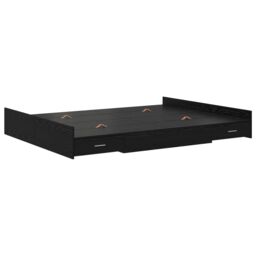 Berkfield Home Storage Bed Frame Black oak 140 x 190 cm Engineered wood - thumbnail 2