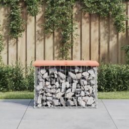 Berkfield Home Garden Bench Gabion Design 63x44x42 cm Solid Wood Douglas in Brown - Size: 63 x 44 x 42 cm - thumbnail 1