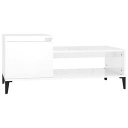 Berkfield Home Decorative Coffee Table High Gloss White 100x50x45 cm Engineered Wood - Size: 100 x 50 x 45 cm - thumbnail 3
