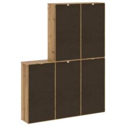 "Berkfield Home Side Cabinets 5 pcs ""ODDA"" 40x24x79 cm Solid Wood Pine in Brown - Size: 40 x 24 x 79 cm" - thumbnail 8