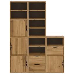 "Berkfield Home Side Cabinets 5 pcs ""ODDA"" 40x24x79 cm Solid Wood Pine in Brown - Size: 40 x 24 x 79 cm" - thumbnail 6