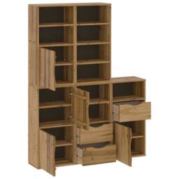 "Berkfield Home Side Cabinets 5 pcs ""ODDA"" 40x24x79 cm Solid Wood Pine in Brown - Size: 40 x 24 x 79 cm" - thumbnail 5