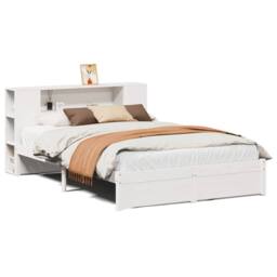 Berkfield Home Bookcase Bed without Mattress White 140x200cm Solid Wood Pine - Size: 140x200 cm - thumbnail 1