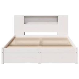 Berkfield Home Bookcase Bed without Mattress White 140x200cm Solid Wood Pine - Size: 140x200 cm - thumbnail 4