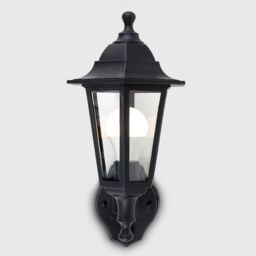 ValueLights Mayfair Pair Of Traditional Style Black Outdoor Security PIR Motion Sensor IP44 Wall Light Lanterns - thumbnail 4