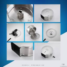 MYLEK Stainless Steel Jumbo Toilet Roll Dispenser High-Capacity 250mm in Silver - thumbnail 7