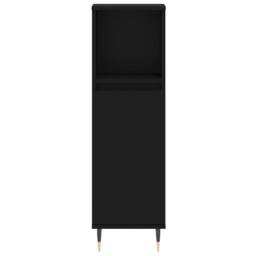 Berkfield Home Bathroom Cabinet Black 30x30x100 cm Engineered Wood - Size: 30 x 30 x 100 cm - thumbnail 5