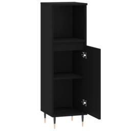 Berkfield Home Bathroom Cabinet Black 30x30x100 cm Engineered Wood - Size: 30 x 30 x 100 cm - thumbnail 6