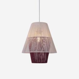 Living and Home Modern White Pendant Light with Purple Paper Rope Design - thumbnail 5
