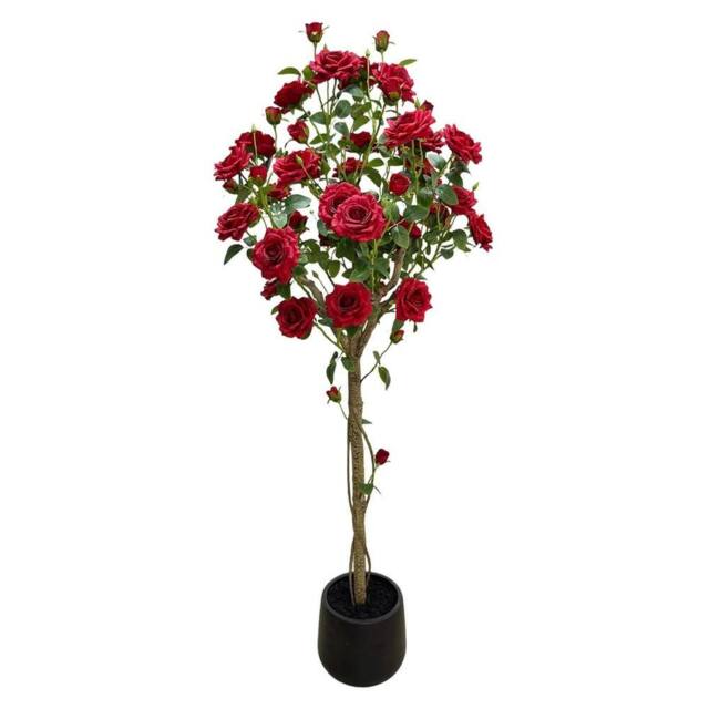 VOGREX 5ft Artificial Rose Tree, Realistic Silk Flower - image 1