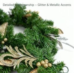 Shatchi 2m Garland with Champagne & Silver Decoration in Green - thumbnail 5