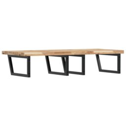 Berkfield Home Basin Shelf Wall Mounted Steel & Solid Wood Acacia in Brown - thumbnail 6