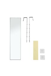 Living and Home 37cm W x 147cm H Metal Frame Over the Door Full Length Mirror in Black - Size: 37 cm W x 147 cm H - thumbnail 5