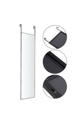 Living and Home 37cm W x 147cm H Metal Frame Over the Door Full Length Mirror in Black - Size: 37 cm W x 147 cm H - thumbnail 6