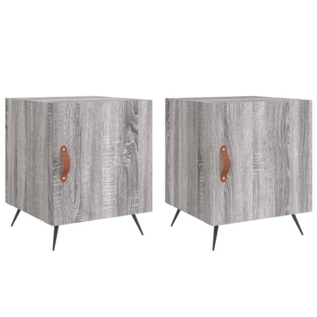 Berkfield Home Bedside Cabinets 2 pcs Grey Sonoma 40x40x50 cm Engineered Wood - Size: 40 x 40 x 50 cm - image 1