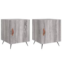 Berkfield Home Bedside Cabinets 2 pcs Grey Sonoma 40x40x50 cm Engineered Wood - Size: 40 x 40 x 50 cm - thumbnail 1