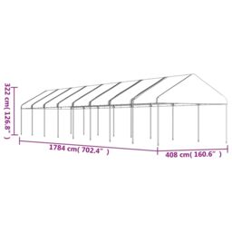 Berkfield Home Gazebo with Roof White 17.84x4.08x3.22 m Polyethylene - thumbnail 5