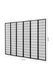 Living and Home 6-Panel Black Solid Wood Folding Room Divider Screen - thumbnail 3
