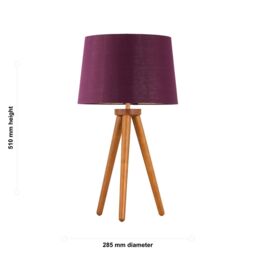 First Choice Lighting Voyage - Dark Oak Table Lamp or Bedside Light with Burgundy Shade in Brown - thumbnail 5