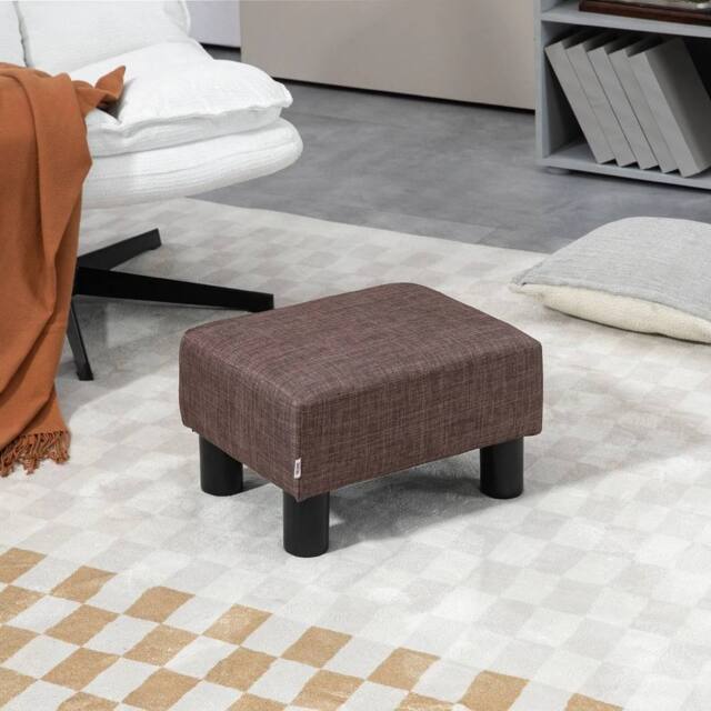 EONLION Fabric Footstool Ottoman Cube in Brown - Size: 100 cm - image 1