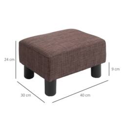 EONLION Fabric Footstool Ottoman Cube in Brown - Size: 100 cm - thumbnail 2