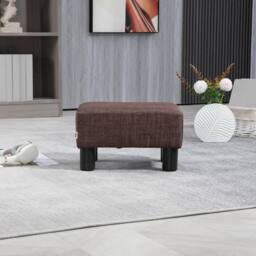 EONLION Fabric Footstool Ottoman Cube in Brown - Size: 100 cm - thumbnail 5