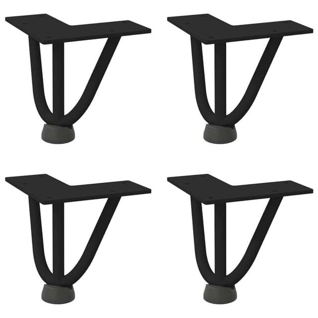 Berkfield Home Hairpin Table Legs 4 pcs Black 10 cm Solid Steel - image 1