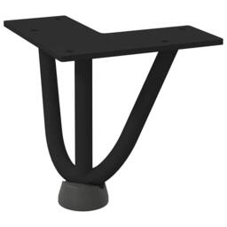 Berkfield Home Hairpin Table Legs 4 pcs Black 10 cm Solid Steel - thumbnail 4