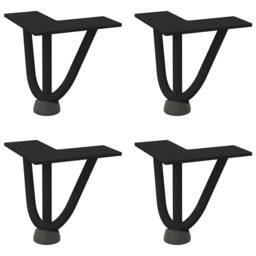 Berkfield Home Hairpin Table Legs 4 pcs Black 10 cm Solid Steel