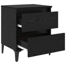 Berkfield Home Bed Cabinets 2 pcs Black Oak 40x35x50 cm Engineered Wood - Size: 40 x 35 x 50 cm - thumbnail 5