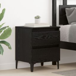 Berkfield Home Bed Cabinets 2 pcs Black Oak 40x35x50 cm Engineered Wood - Size: 40 x 35 x 50 cm - thumbnail 4