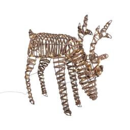 Charles Bentley Small Rattan Light Up Reindeer in Natural - thumbnail 6