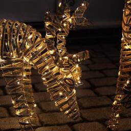 Charles Bentley Small Rattan Light Up Reindeer in Natural - thumbnail 2
