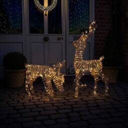 Charles Bentley Small Rattan Light Up Reindeer in Natural - thumbnail 4