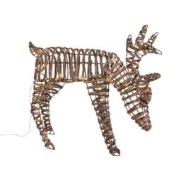Charles Bentley Small Rattan Light Up Reindeer in Natural - thumbnail 5