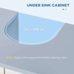 Kleankin Pedestal Under Sink Cabinet with Doors Bathroom Storage Vanity Unit in White - thumbnail 4