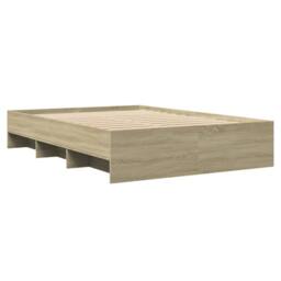 Berkfield Home Durable Bed Frame without Mattress Sonoma Oak 140x200 cm Engineer in Natural - thumbnail 4