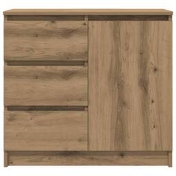 Berkfield Home Sideboard with Drawer Artisan Oak 71x35x65 cm Engineered Wood in Brown - Size: 71 x 35 x 65 cm - thumbnail 6