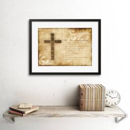 "Artery8 Ten Commandments 10 Cross Christian Quote 12x16"" Framed Wall Art Print in Beige - Size: W12"" x H16""" - thumbnail 2
