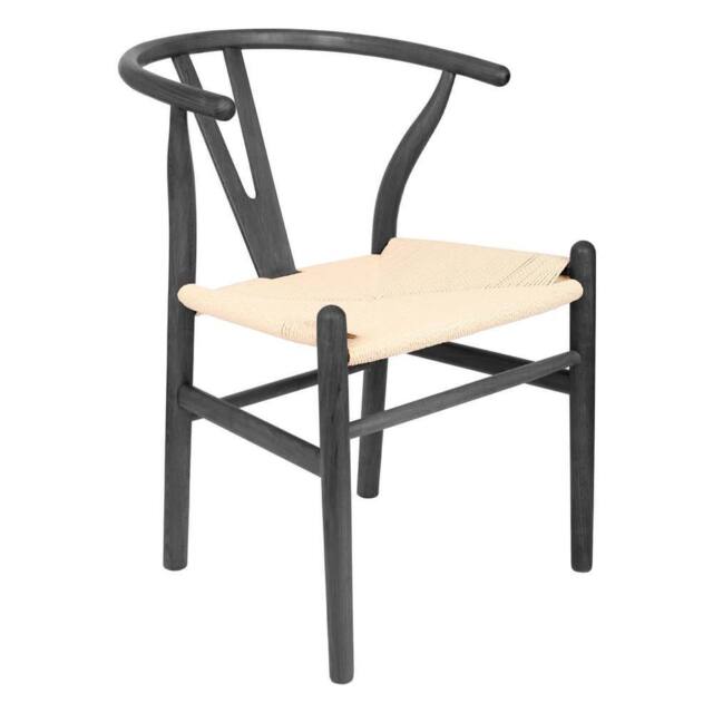 Nicholas Winter Beech Wood Scandi Danish Style Dining Chair - Solid Wood Chairs in Black - image 1