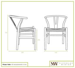 Nicholas Winter Beech Wood Scandi Danish Style Dining Chair - Solid Wood Chairs in Black - thumbnail 5