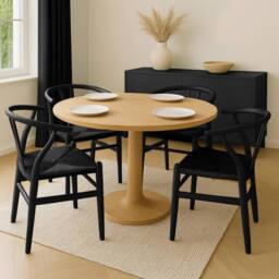 Nicholas Winter Beech Wood Scandi Danish Style Dining Chair - Solid Wood Chairs in Black - thumbnail 7