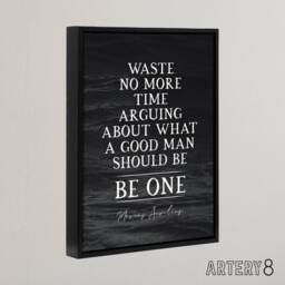 "Artery8 Slate Quote Marcus Aurelius Good Man Be One Framed Canvas Wall Art Print in Grey - Size: W12"" x H16""" - thumbnail 2