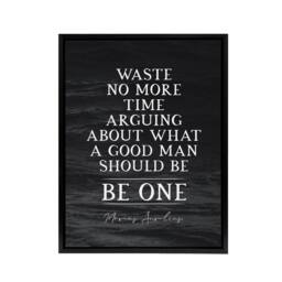 "Artery8 Slate Quote Marcus Aurelius Good Man Be One Framed Canvas Wall Art Print in Grey - Size: W12"" x H16""" - thumbnail 1