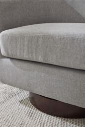 Living and Home Linen Swivel Accent Chair Armchair in Light Grey - thumbnail 9