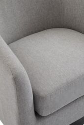 Living and Home Linen Swivel Accent Chair Armchair in Light Grey - thumbnail 6