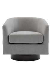 Living and Home Linen Swivel Accent Chair Armchair in Light Grey - thumbnail 3